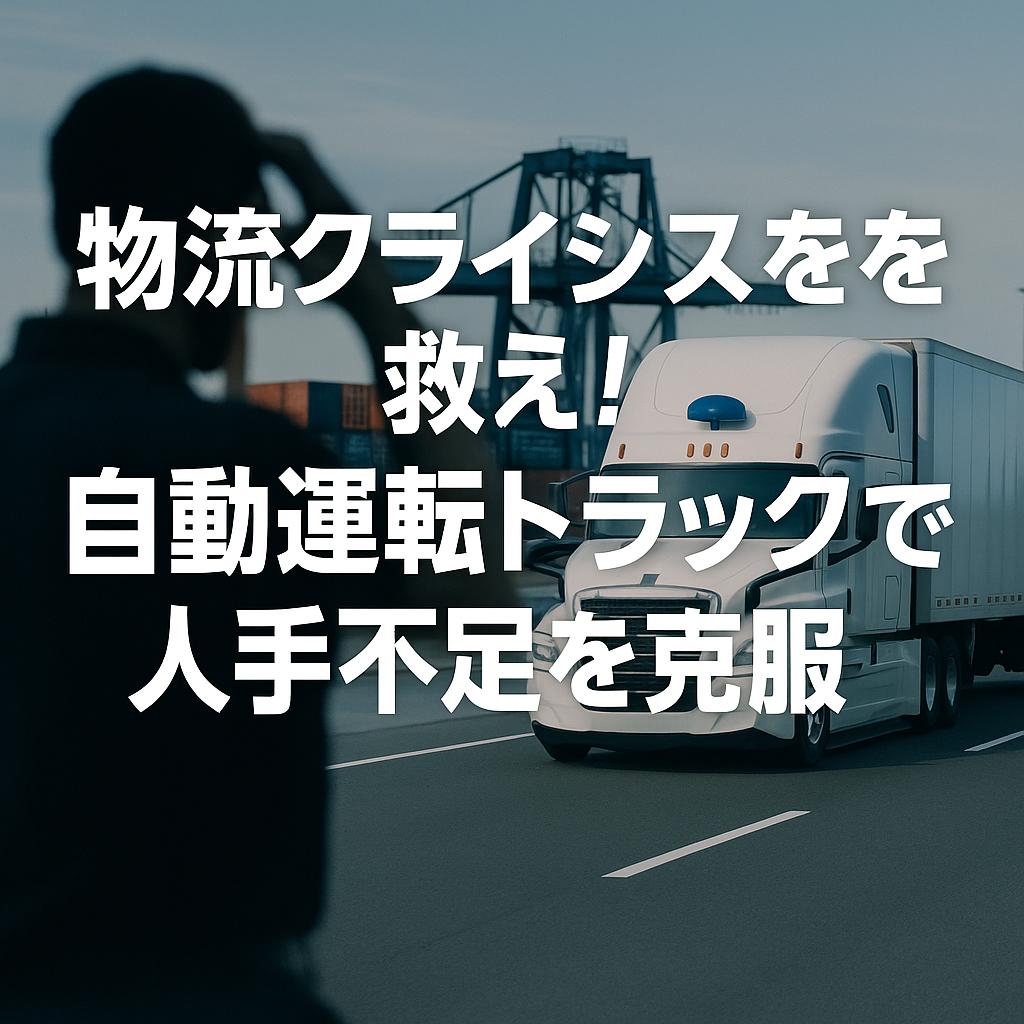 物流クライシスを救え！自動運転トラックで人手不足を克服