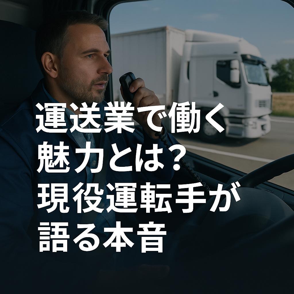 運送業で働く魅力とは？現役運転手が語る本音